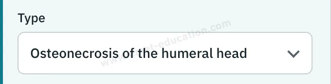Model panel: “Osteonecrosis of the humeral head” type.