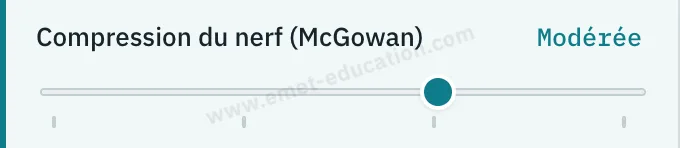 Panneau du modèle : compression du nerf modérée (McGowan).